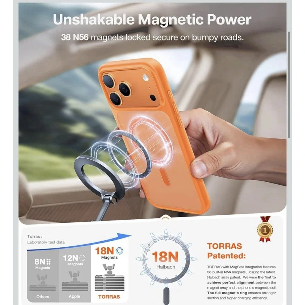 TORRAS‎ Stronger Magnetic Case for iPhone 17 Pro Max 6.9